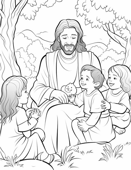 FREE! The Children's Bible Story Coloring Book (100+ Pages of Jesus & Kids) - Digital PDF