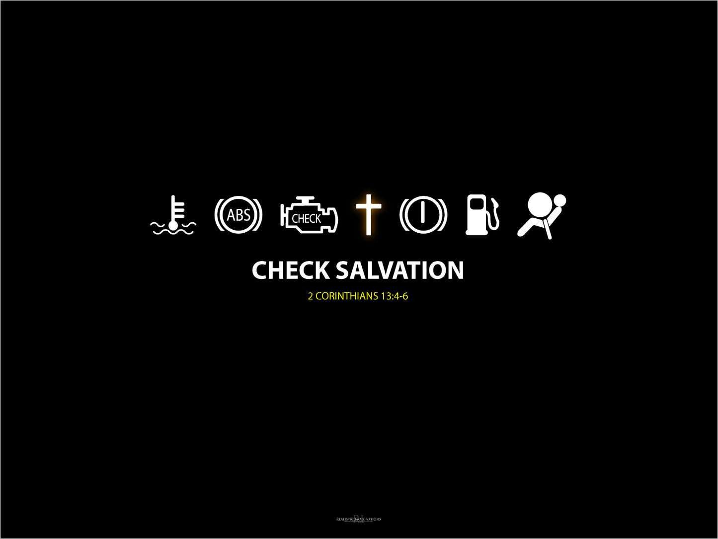 "Check Salvation" Christian Automotive Dashboard Art Print - Digital Download