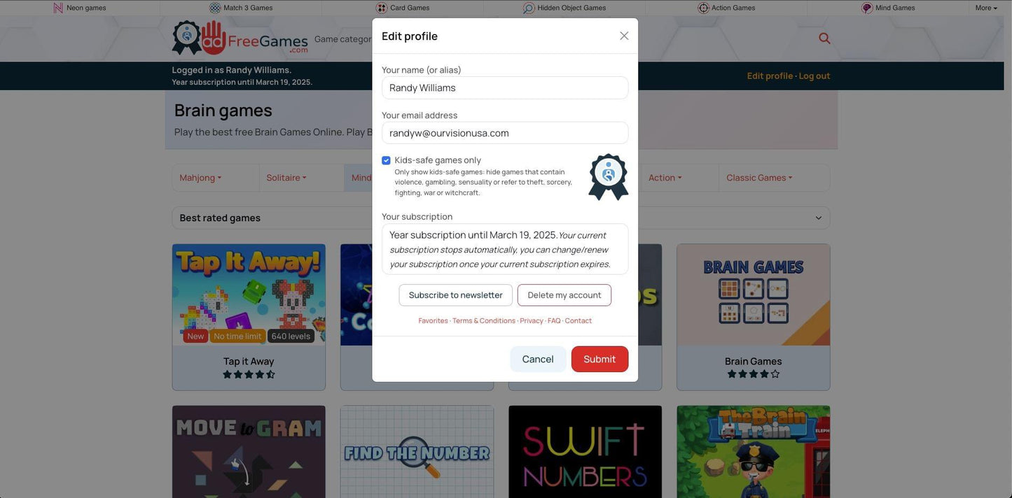 Content-aware games (membership $15/yr)