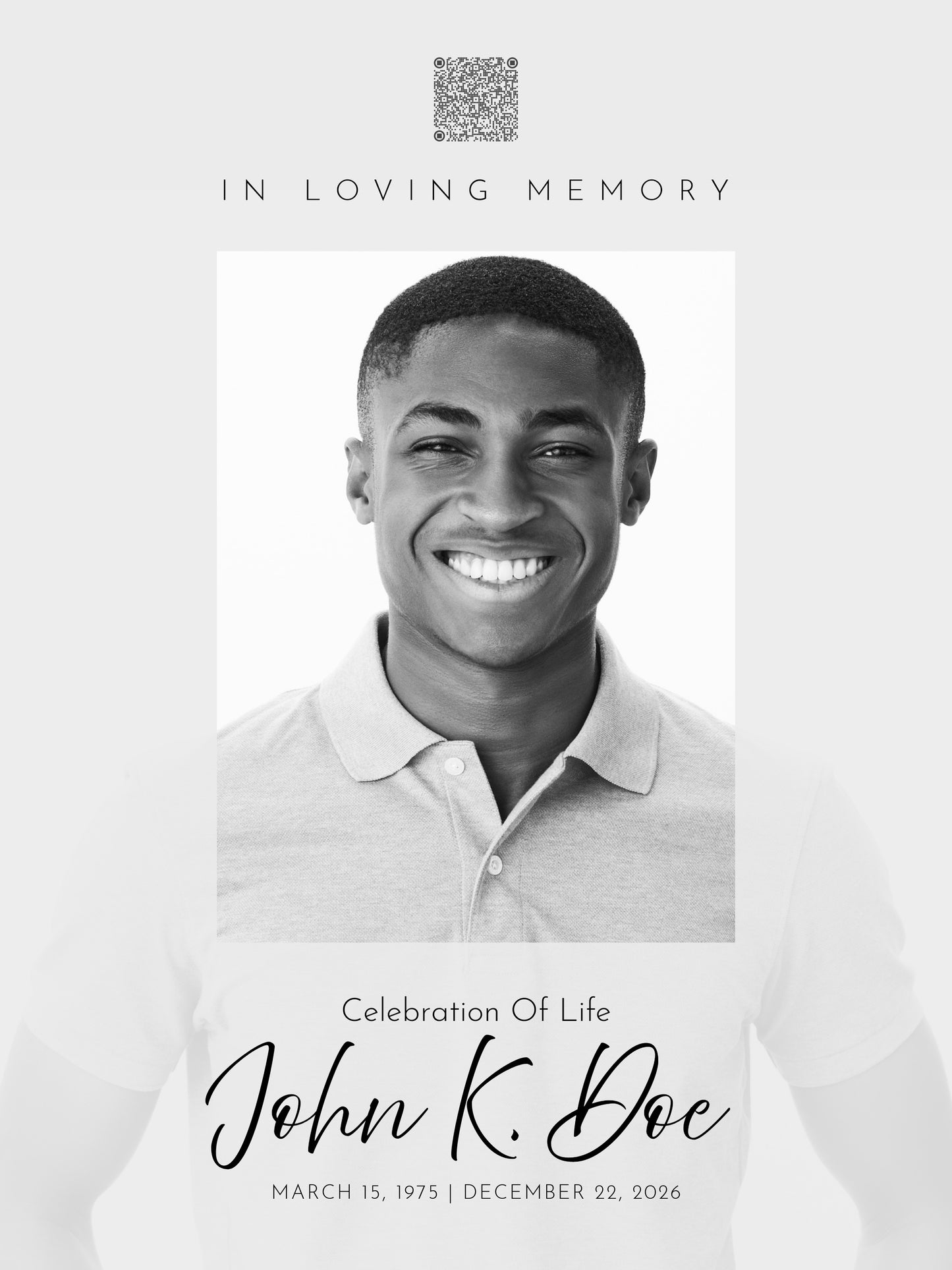 Elegant 4-Page Funeral Program Template – Editable, Printable, Shareable & Translatable (AA)