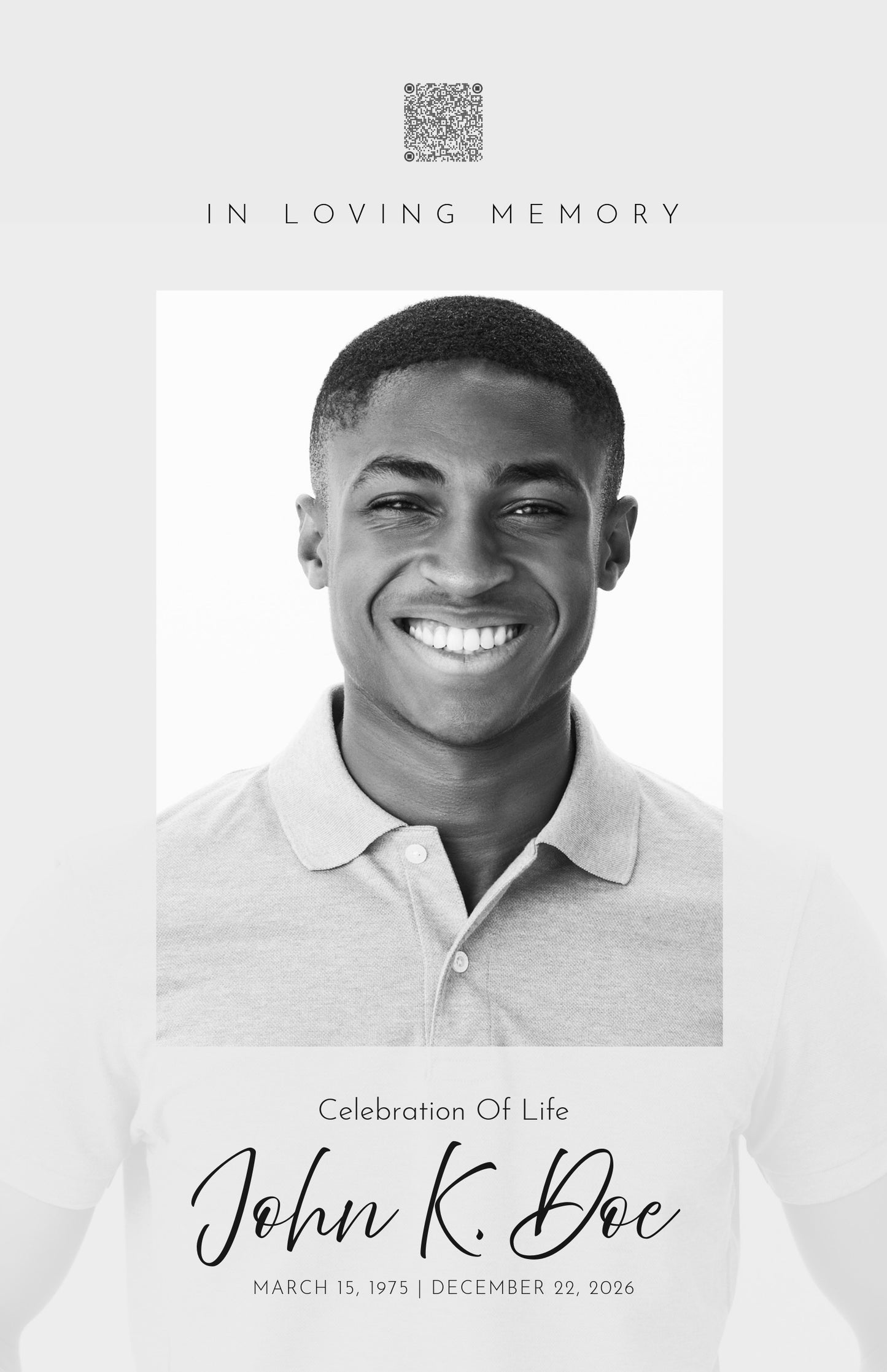 Elegant 4-Page Funeral Program Template – Editable, Printable, Shareable & Translatable (AA)