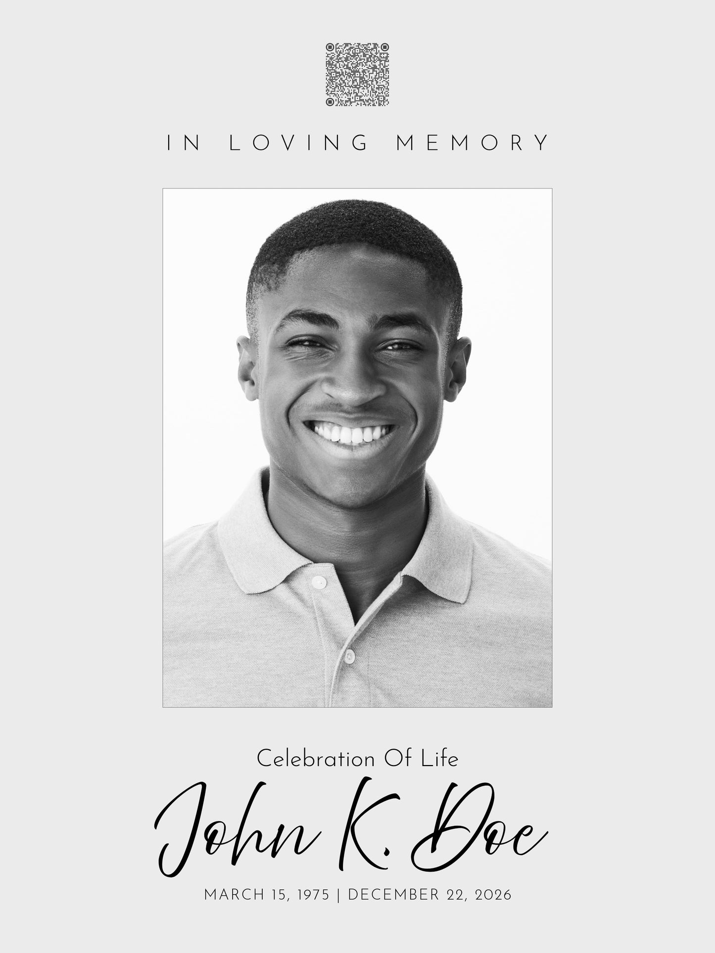 Elegant 4-Page Funeral Program Template – Editable, Printable, Shareable & Translatable (AA)