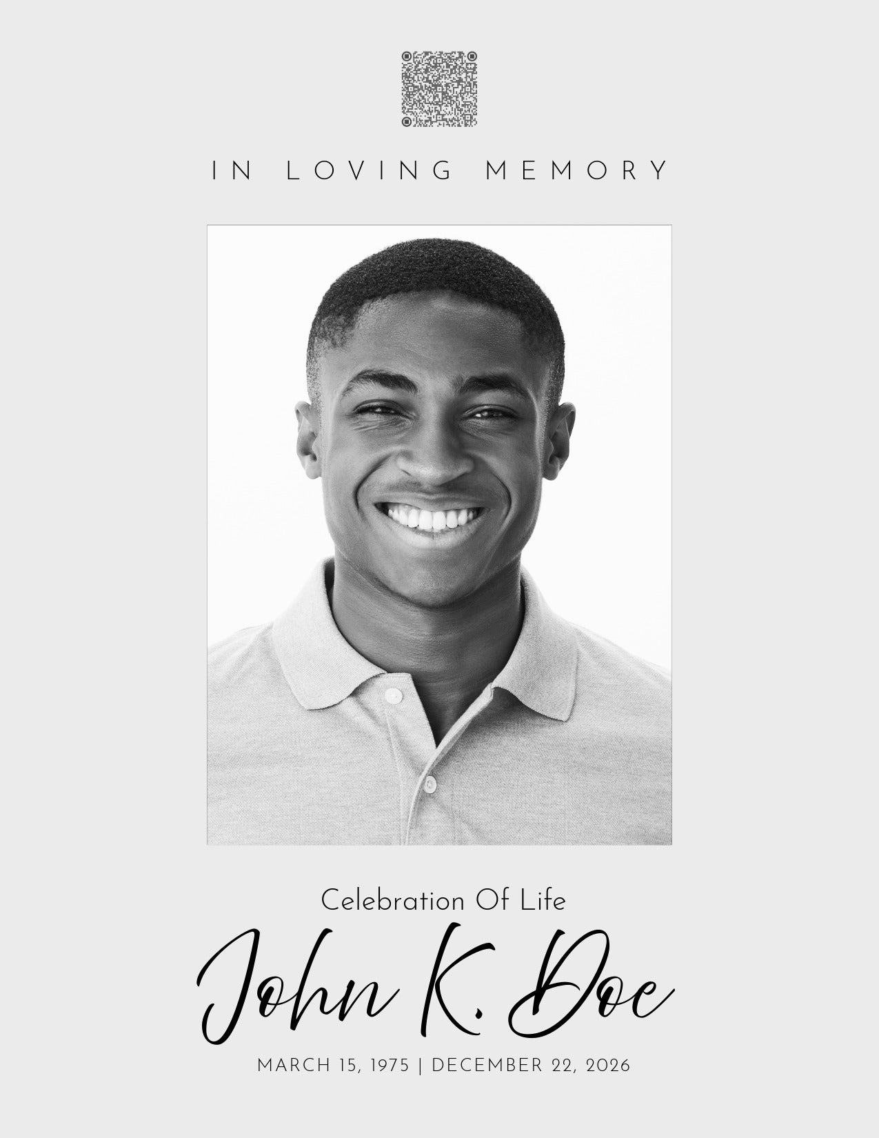 Elegant 4-Page Funeral Program Template – Editable, Printable, Shareable & Translatable (AA)