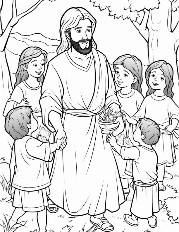 FREE! The Children's Bible Story Coloring Book (100+ Pages of Jesus & Kids) - Digital PDF