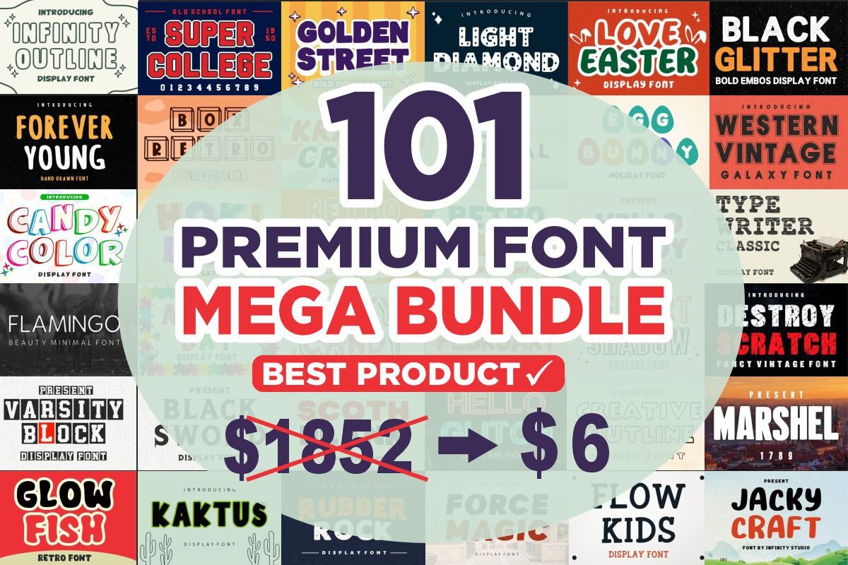1,100+ Font Resource Mega Bundle