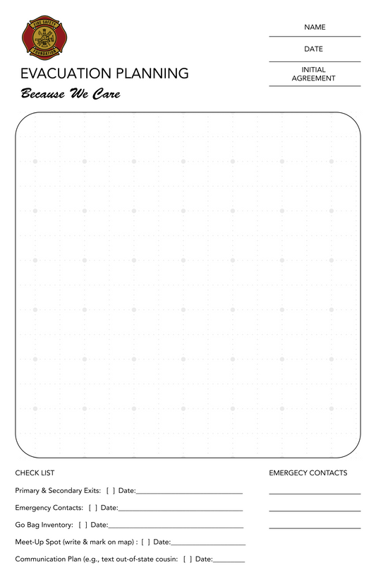 (Free) Evacuation Planning Worksheet - Printable PDF (Multiple Sizes)