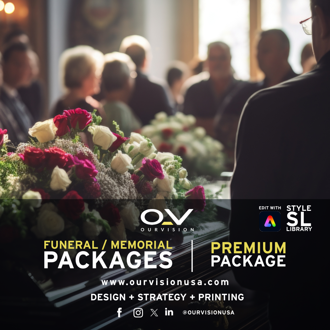 Ultimate Memorial Package – 500 Programs + 2 Banners + Slideshow + Tribute Video Frame