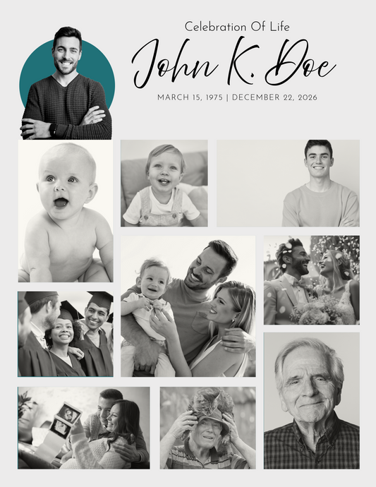 Elegant 4-Page Funeral Program Template – Editable, Printable, Shareable & Translatable