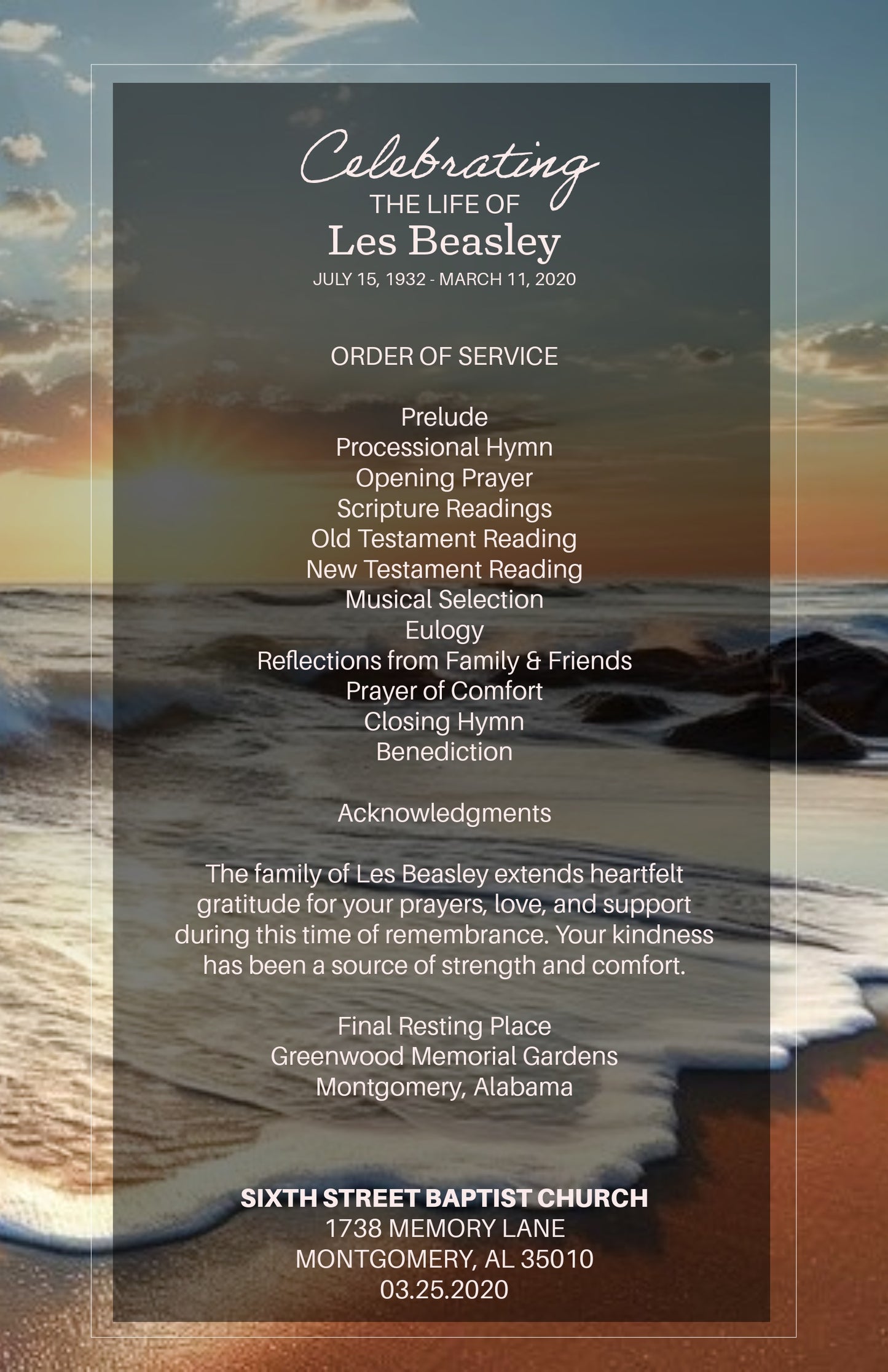 Memorial Essentials Template Bundle – Editable Funeral Program + Bookmark + Prayer Card | Adobe Express