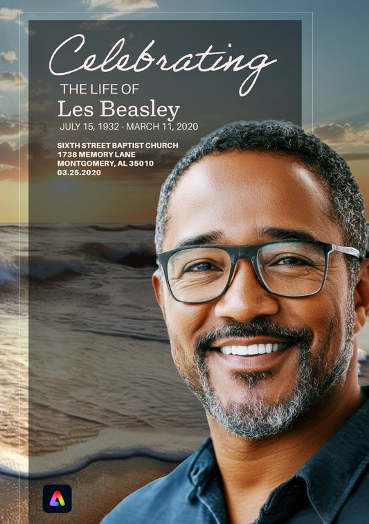 Editable Celebration of Life Funeral Program Template (Adobe Express) | Faith-Based Memorial Design | Instant Access