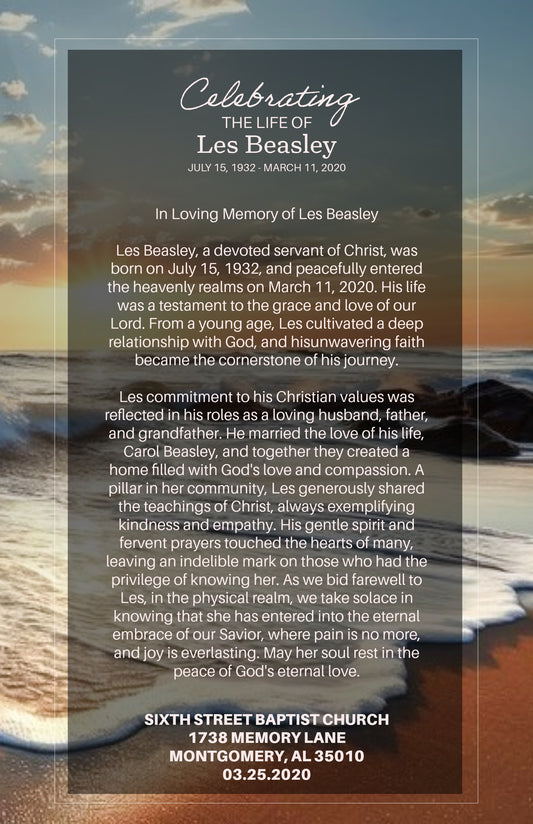 Editable Celebration of Life Funeral Program Template (Adobe Express) | Faith-Based Memorial Design | Instant Access