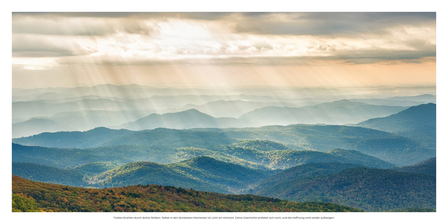 God's Light Through the Clouds: An-Inspired Mountainscape Print (Translate+Print+Share)