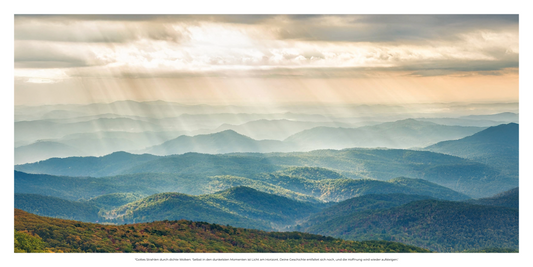 God's Light Through the Clouds: An-Inspired Mountainscape Print (Translate+Print+Share)