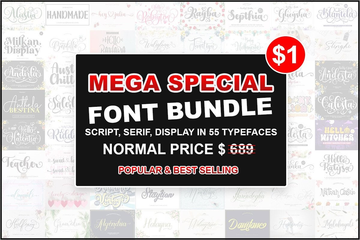 1,100+ Font Resource Mega Bundle