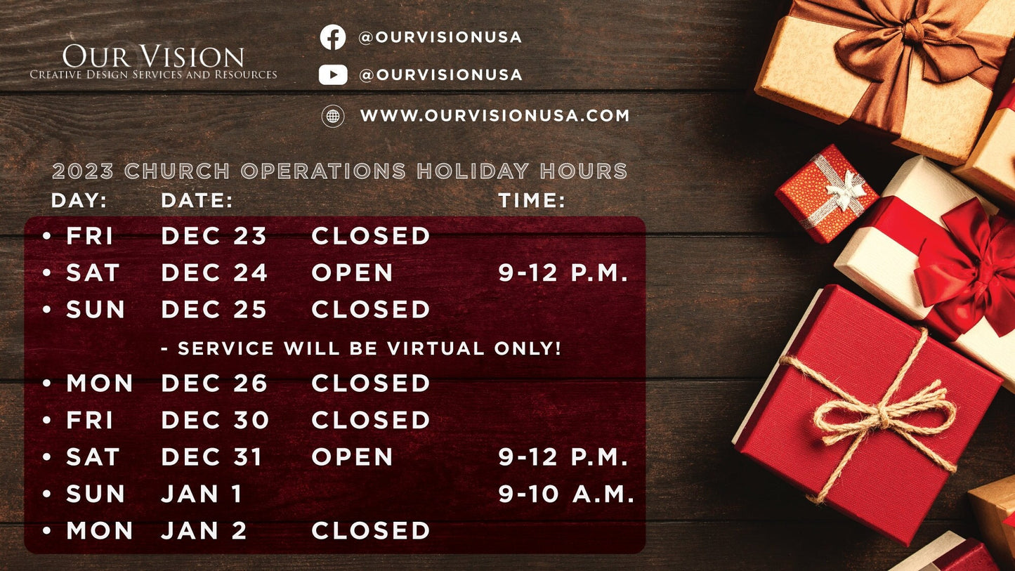 Hours of Operation Illustrator Template