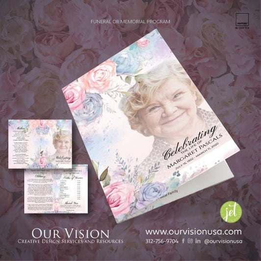 Editable Memorial Service Program Template, Printable Funeral Program, In Loving Memory Funeral Program