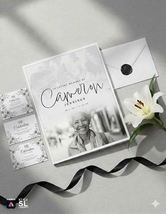 Editable Funeral Program Template (8.5” x 11”) – Adobe Express | Faith-Based Celebration of Life Brochure | Instant Download