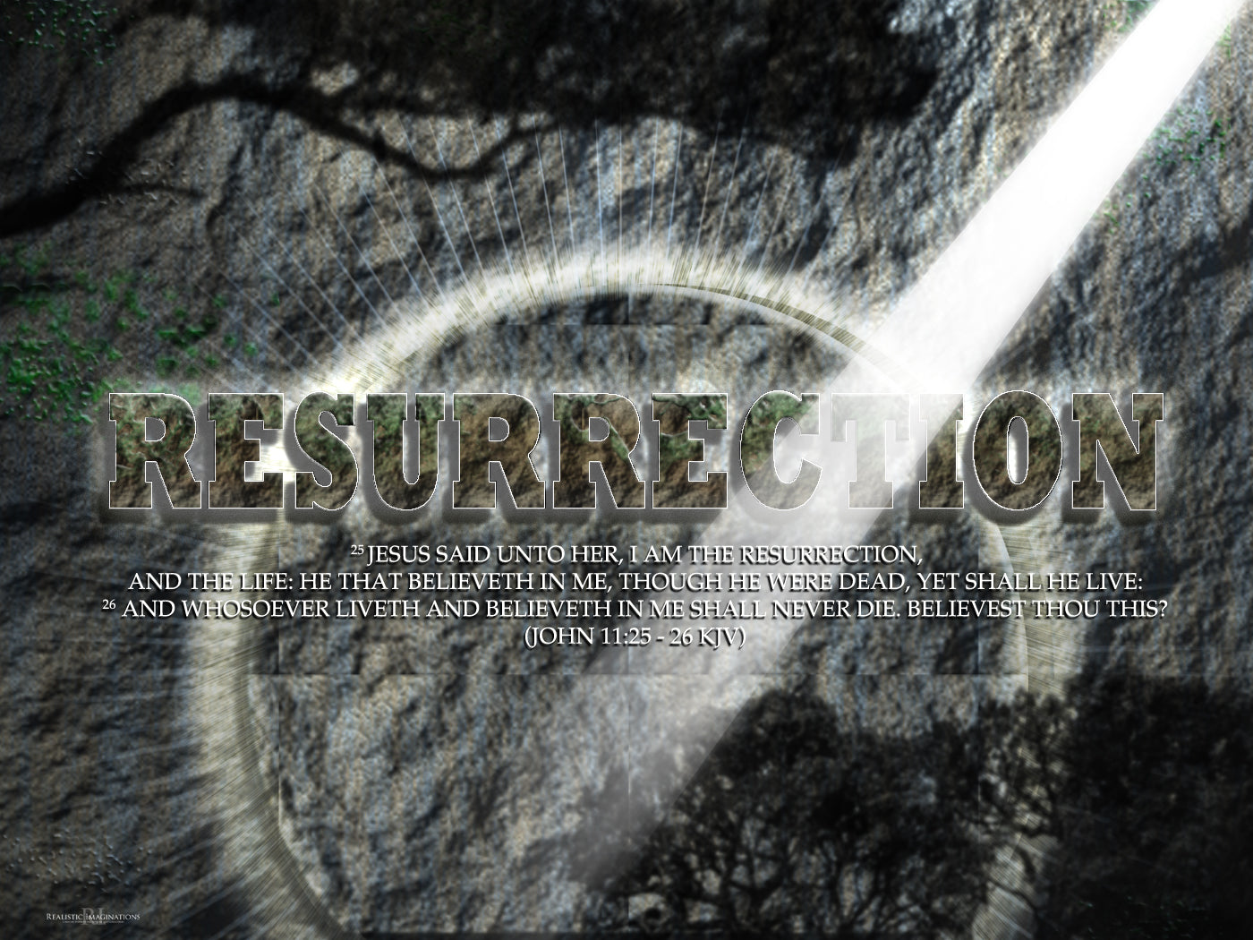 Resurrection Sunday Title Slide - Free Download (Joh 11:25-26)