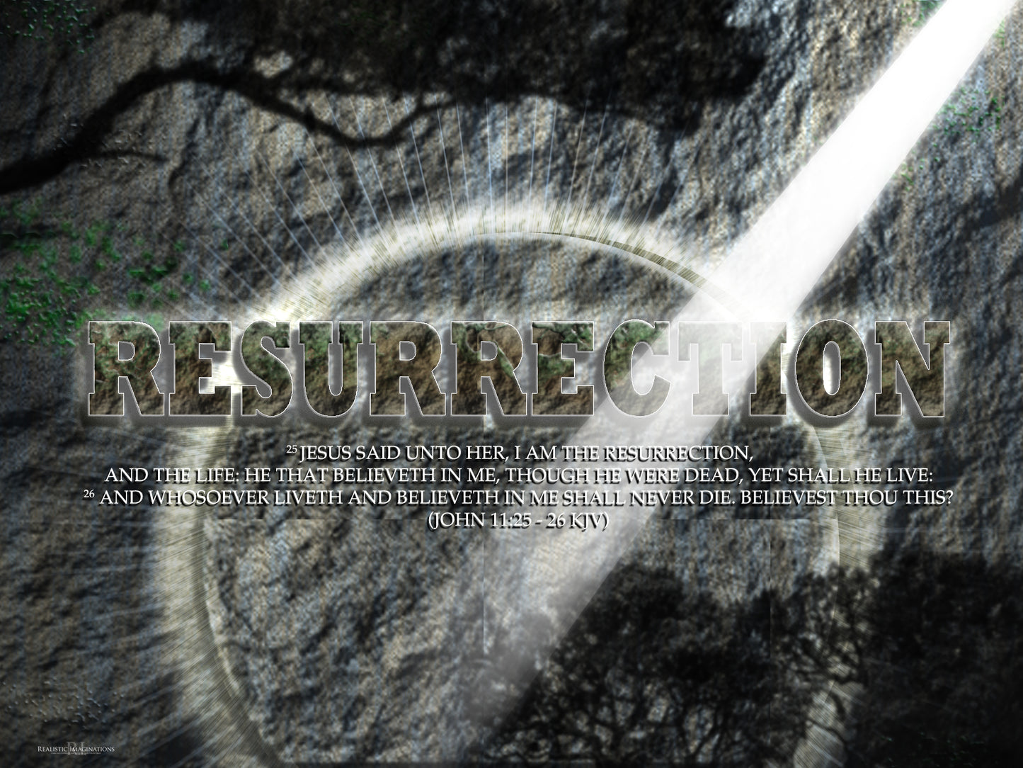 Resurrection Sunday Title Slide - Free Download (Joh 11:25-26)