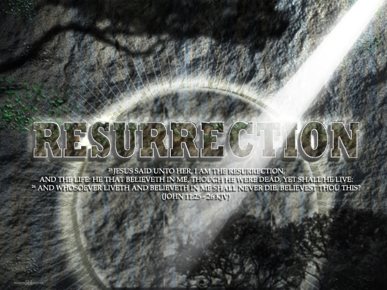 Resurrection Sunday Title Slide - Free Download (Joh 11:25-26)